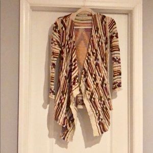 High low open front sweater